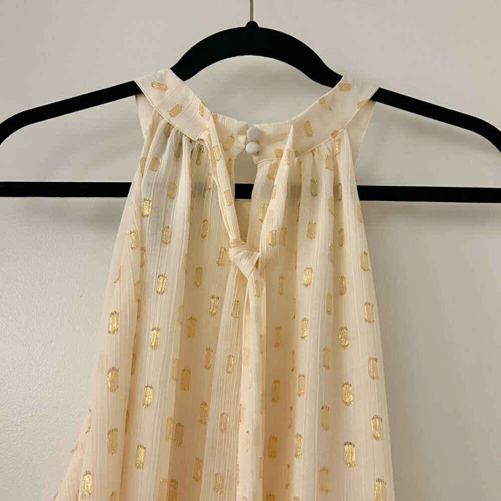 Torrid Chiffon Clip Dot Lurex Mock Neck Halter Sleeveless Top Size 2X NWT - Picture 8 of 9